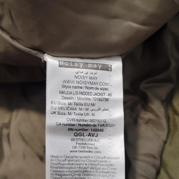 Noisy May Army Military Khaki Green Parka Coat Faux Fur Trim Hooded Long Size M - Picture 10 of 14